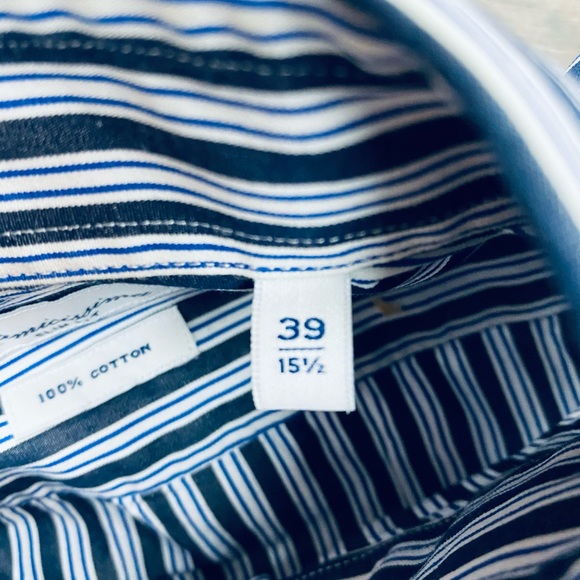 Camicissima Navy & White Stripe Slim Shirt 15.5 - Picture 4 of 5